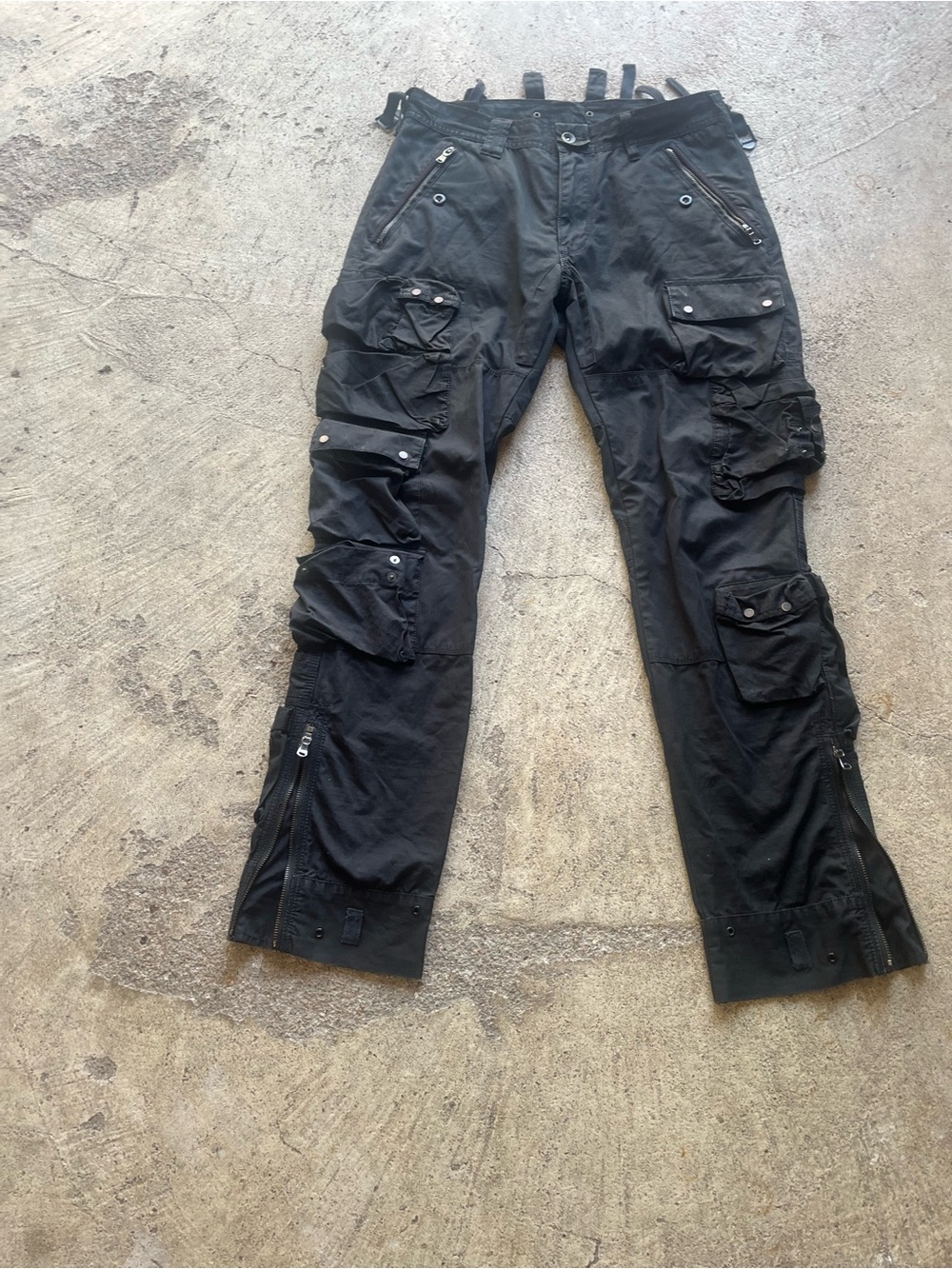 Rare rap lauren Black Utility Cargo Pants for Men size 38x32
